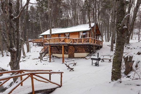 Exterior invierno de cabaña 1 dormitorio std