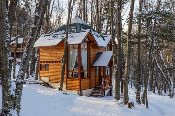 Exterior invierno de cabaña 1 dormitorio duplex