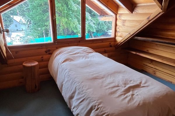 Cabaña para cinco personas con un baño privado