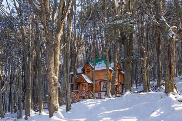 Exterior invierno cabaña deluxe victoriana