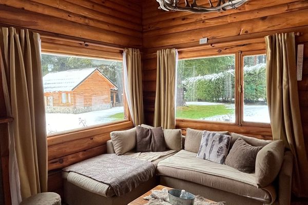 Cabaña para cinco personas con un baño privado