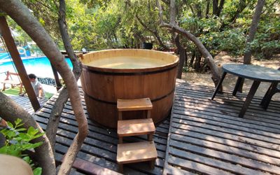 CabanasLaBellaDurmiente - Tinaja al exterior