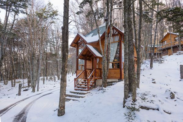 Exterior invierno de cabaña 1 dormitorio duplex