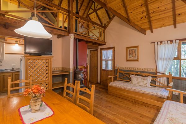 Estar-comedor de cabaña 2 dormitorios superior