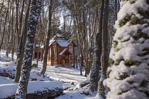 Exterior invierno de cabaña 1 dormitorio duplex