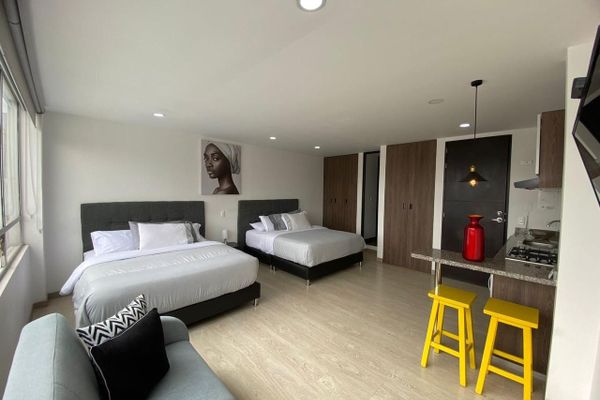Apartaestudio Superior 601-Excelente vista para 6 personas